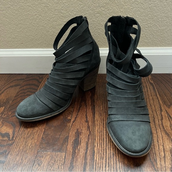 Free People Hybrid Strappy Suede Leather Boots Booties Heels Size 40 US 9-9.5, - Picture 13 of 16